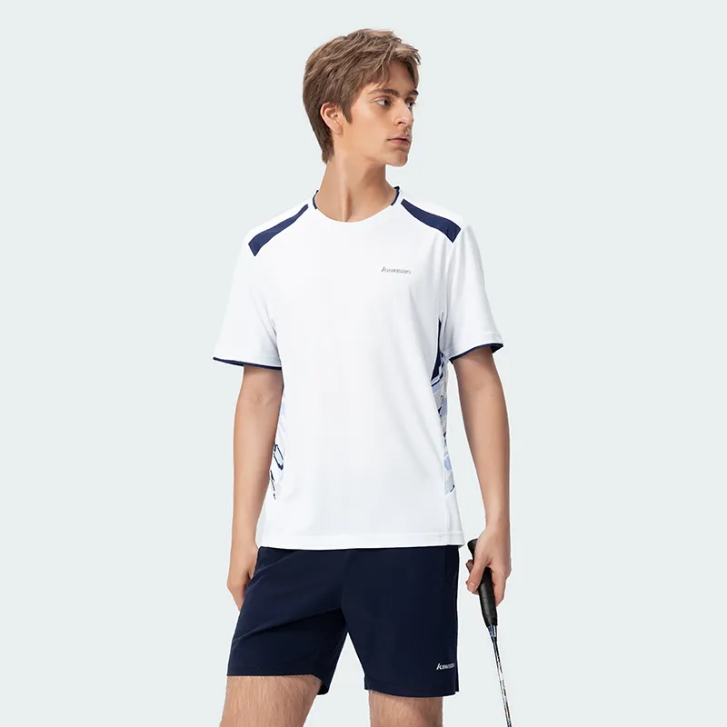 Kawasaki Match Clothing Collection Badminton Jersey Unisex White Blue-2
