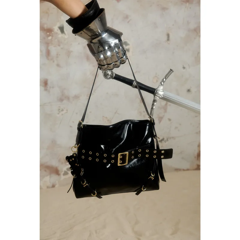 ECODAY ECOD PU Tote Handbag, Shoulder Bag, Crossbody Bag Regular Women's Black-2