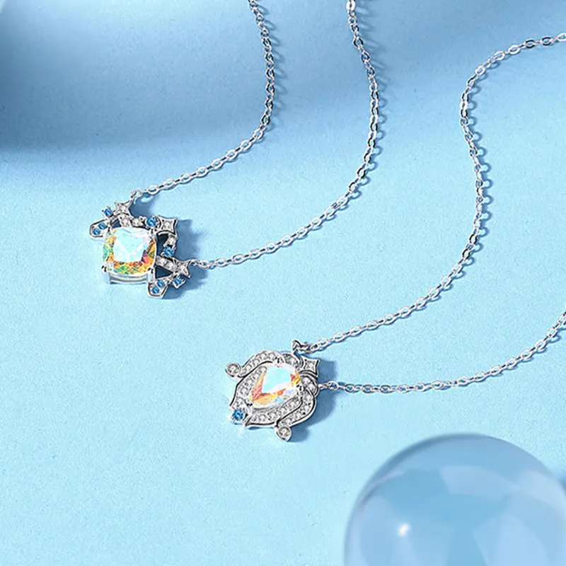 TEEX Sparkling Diamond Necklaces Women's-3