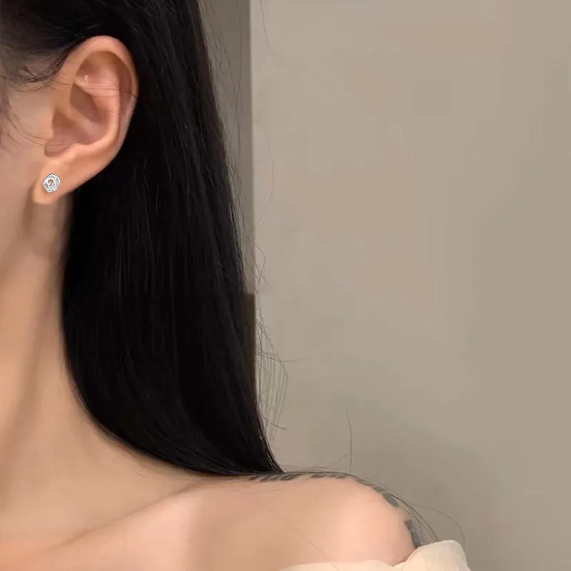 TEEX Sterling Silver Stud Earrings Women's-1