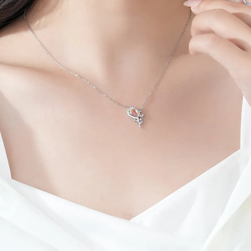 TEEX Sparkling Diamond Necklaces Women's-5