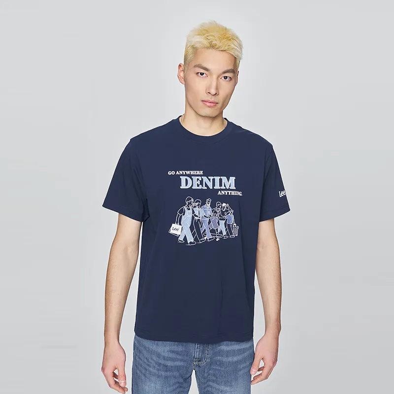 Lee T Shirts Men Dark Navy Blue-4