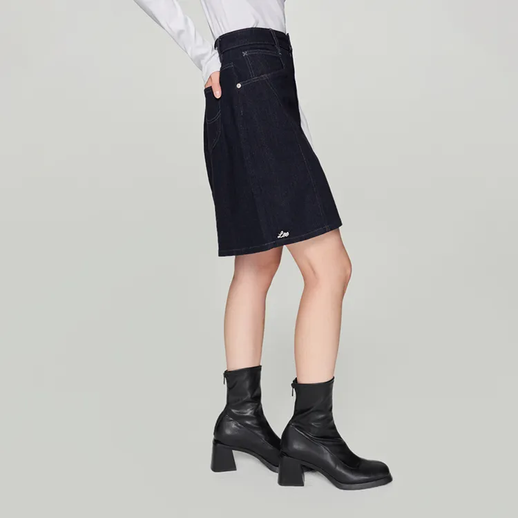 Lee Denim Short Skirts Women's Washed-3