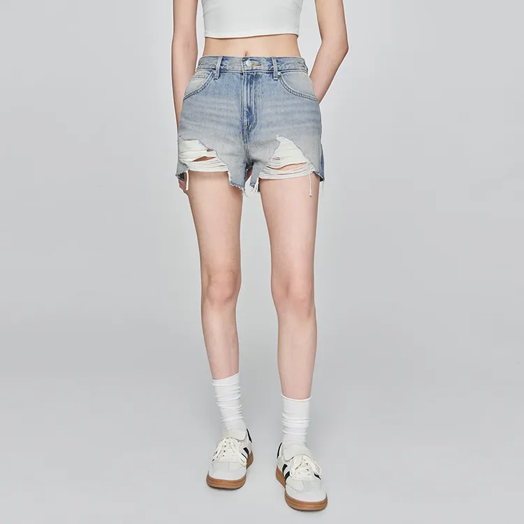 Lee Denim Shorts Women's Light Blue-3