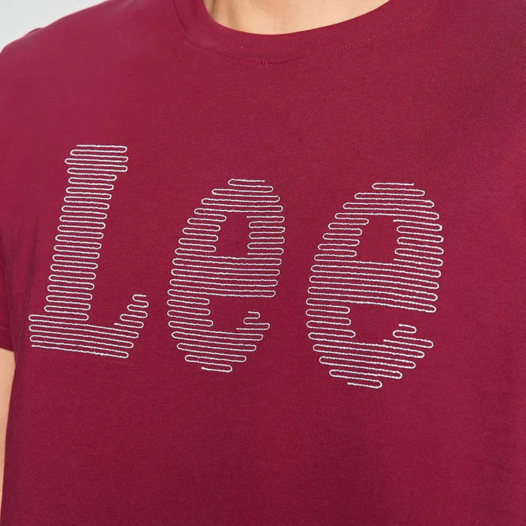 Lee T Shirts Men Burgundy-5