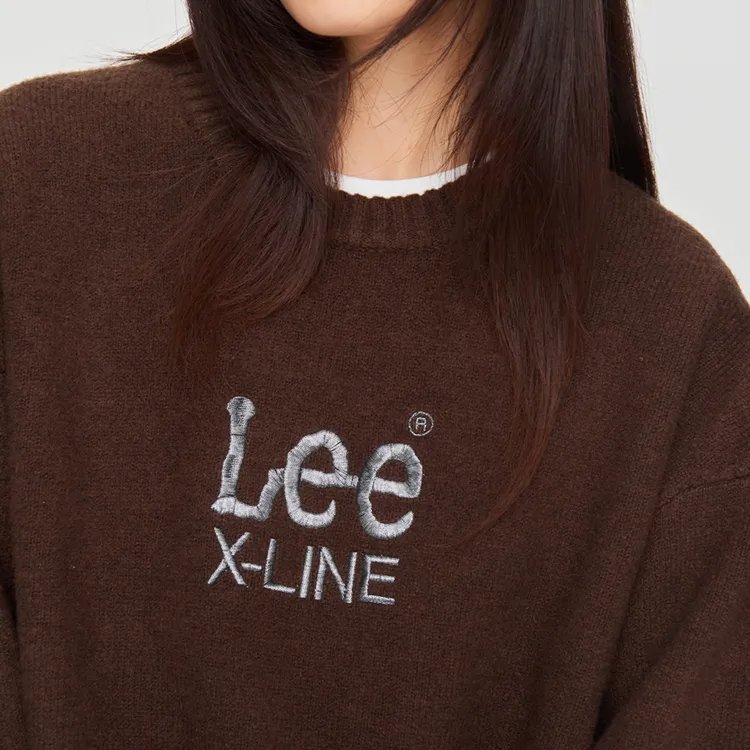 Lee FW24 Sweater Unisex Dark Brown-6