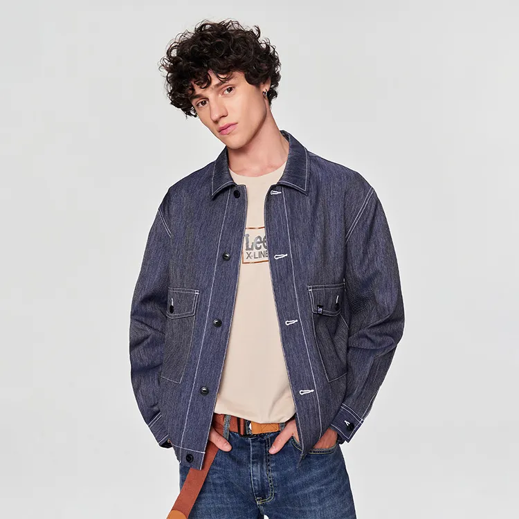 Lee Jackets Men Denim Blue-3