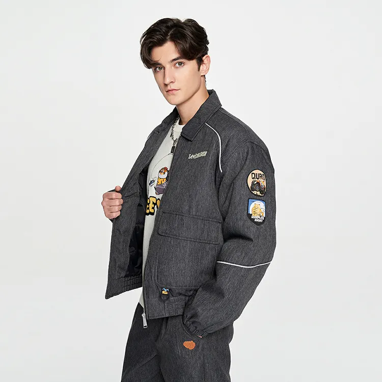 Lee Puffer Jackets Men Black Gray Color-3