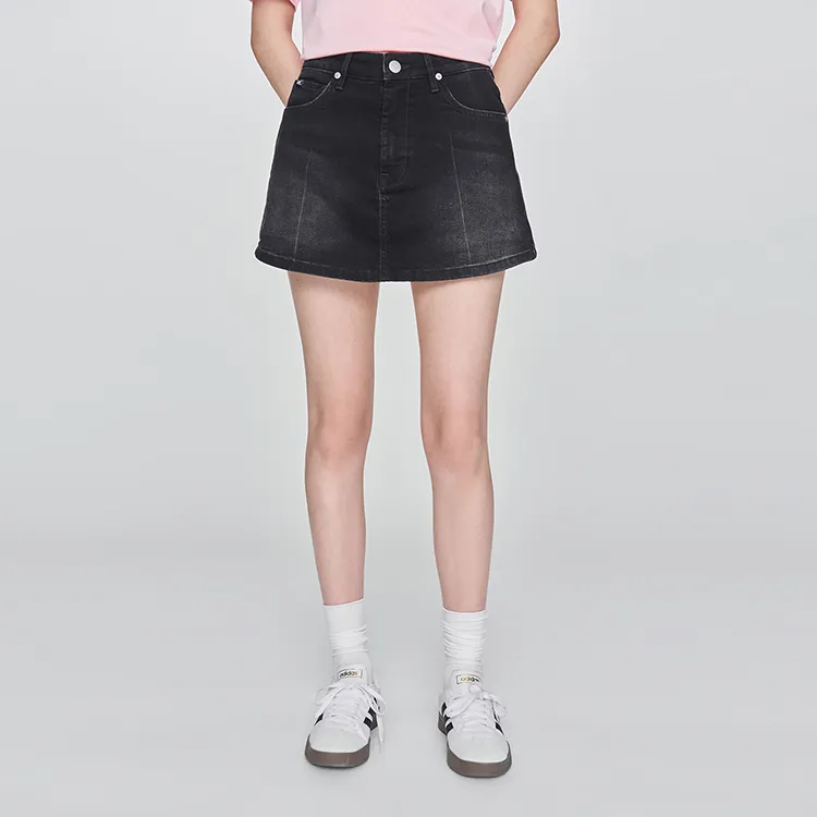 Lee Denim Short Skirts Women's Black Gray-2