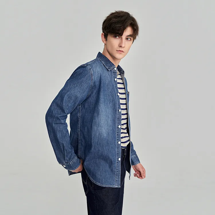 Lee Shirts Men Medium Blue-5