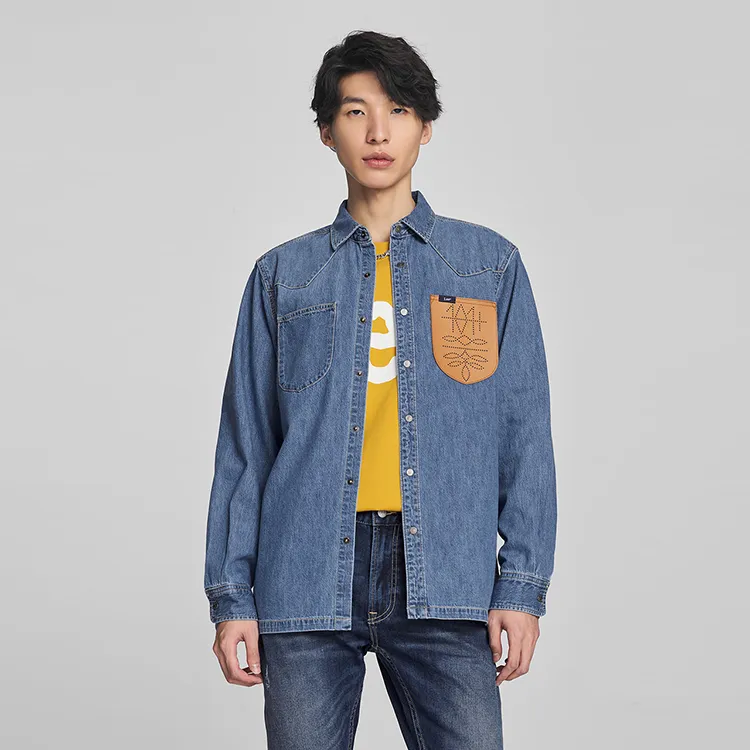 Lee Shirts Men Medium Blue-2