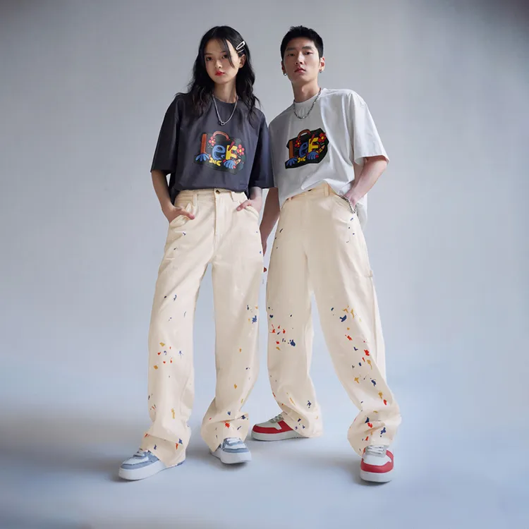 Melting Sadness X Lee Casual Pants Unisex Ivory-9