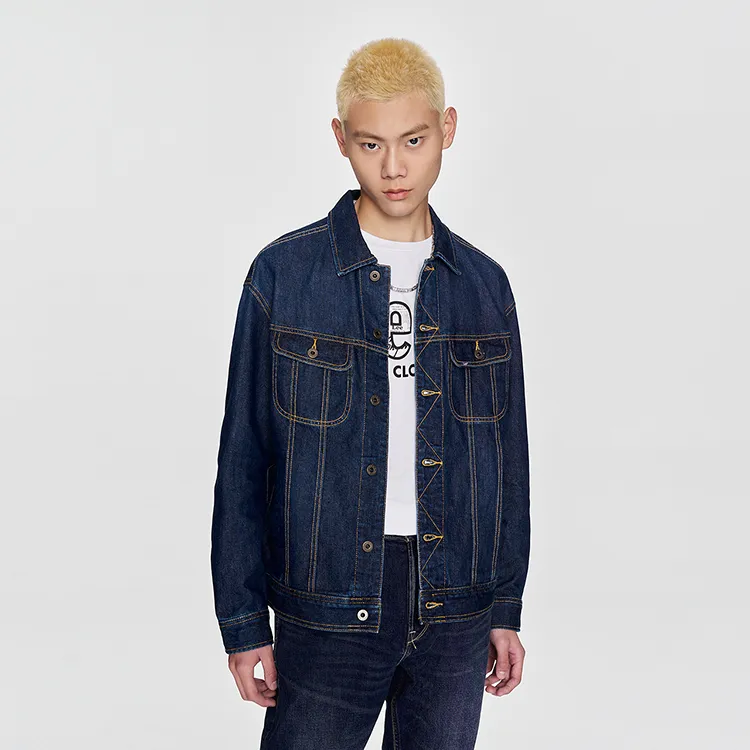 Lee Denim Jackets Men Dark Blue-4