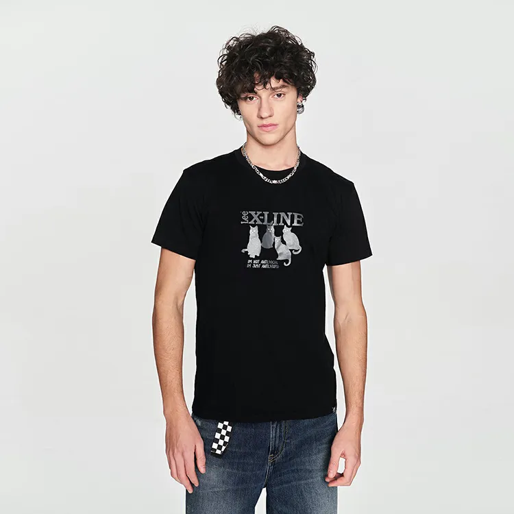 Lee T Shirts Men Black-3