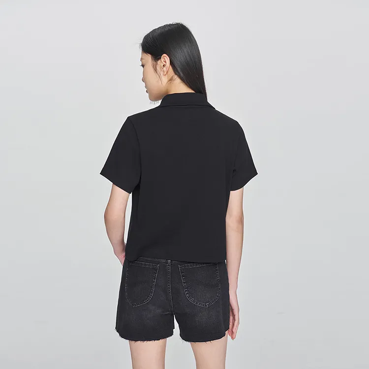 Lee SS25 Polo Pine Women's Black-2