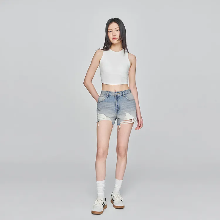 Lee Denim Shorts Women's Light Blue-2