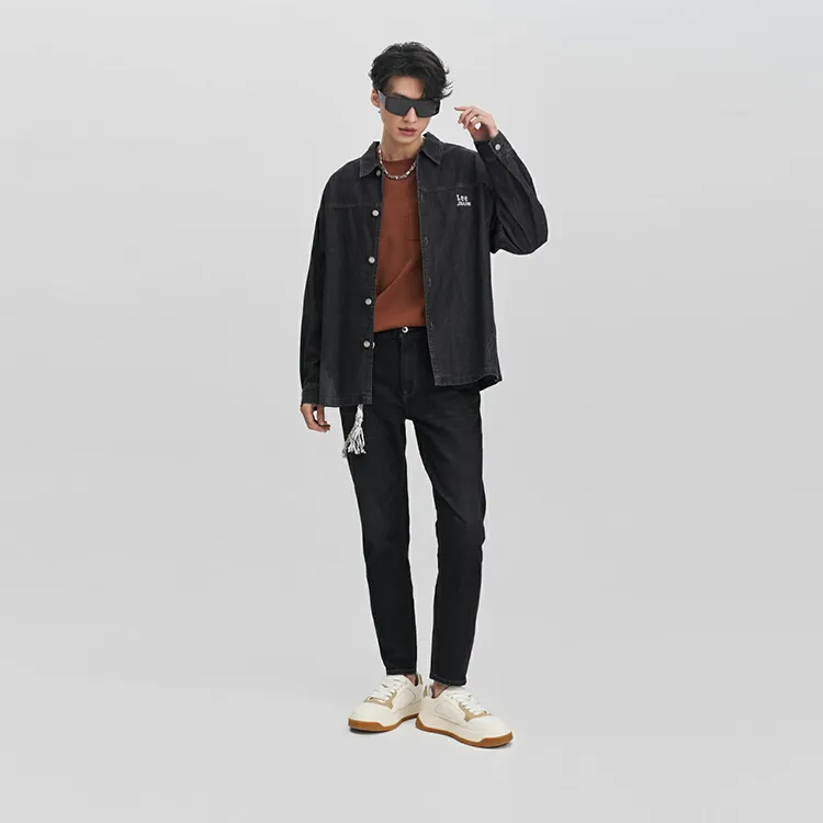 Lee Shirts Men Black Gray Color-3