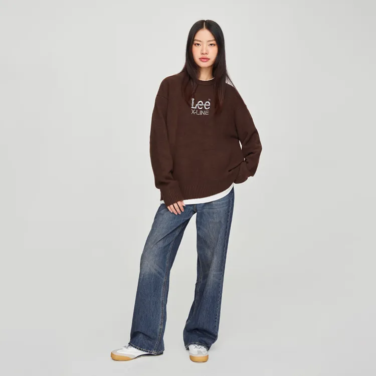 Lee FW24 Sweater Unisex Dark Brown-4