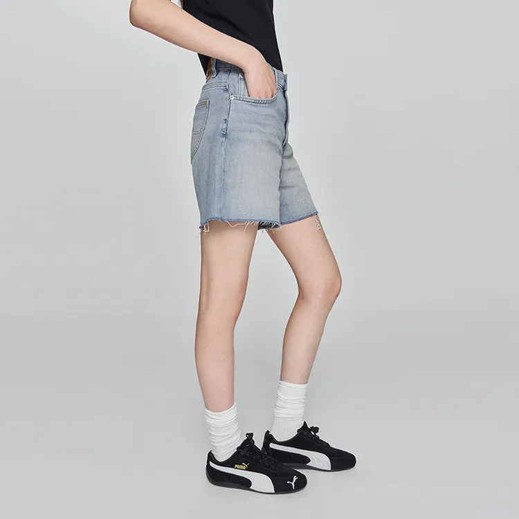 Lee Denim Shorts Women's Light Blue-4