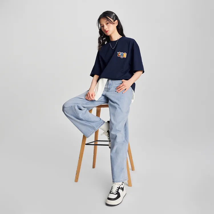 Melting Sadness X Lee T-Shirts Unisex Navy Blue-7