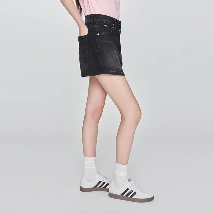 Lee Denim Short Skirts Women's Black Gray-4
