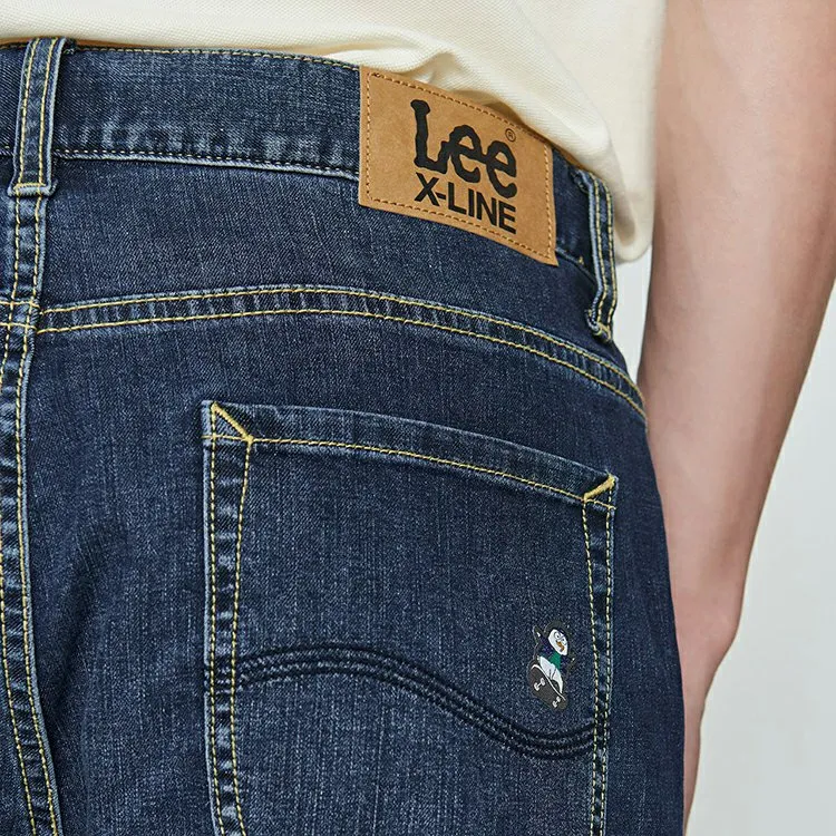 Lee Little Liu Duck Co branded Model Jeans Men Medium Dark Blue-6