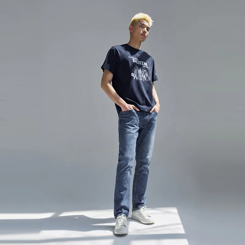Lee T Shirts Men Dark Navy Blue-2