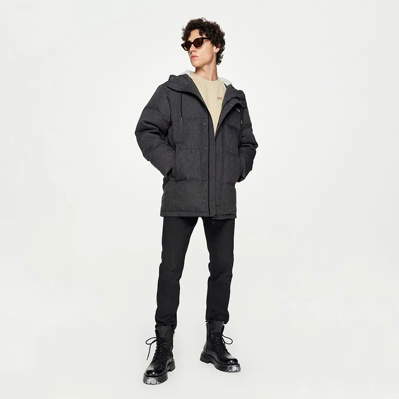 Lee Xline Down Jackets Men Black Gray Color-4