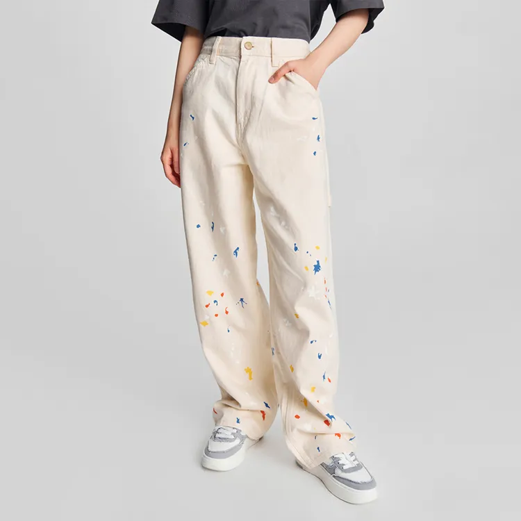 Melting Sadness X Lee Casual Pants Unisex Ivory-4