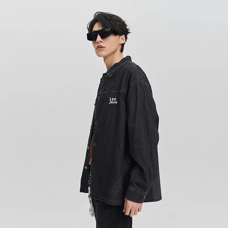 Lee Shirts Men Black Gray Color-4