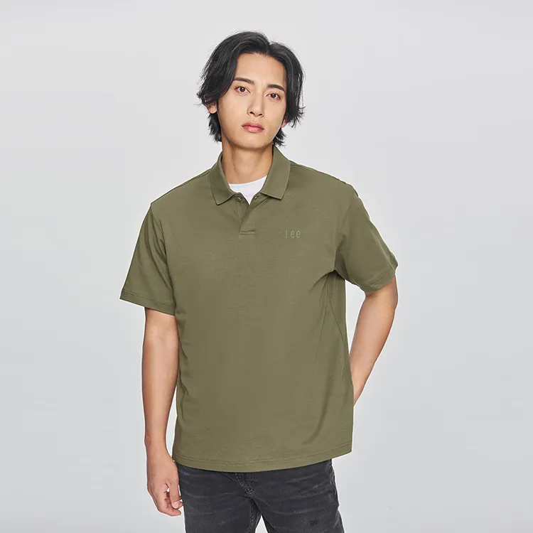 Lee SS25 Polo Shirt Men's Olive Green-3