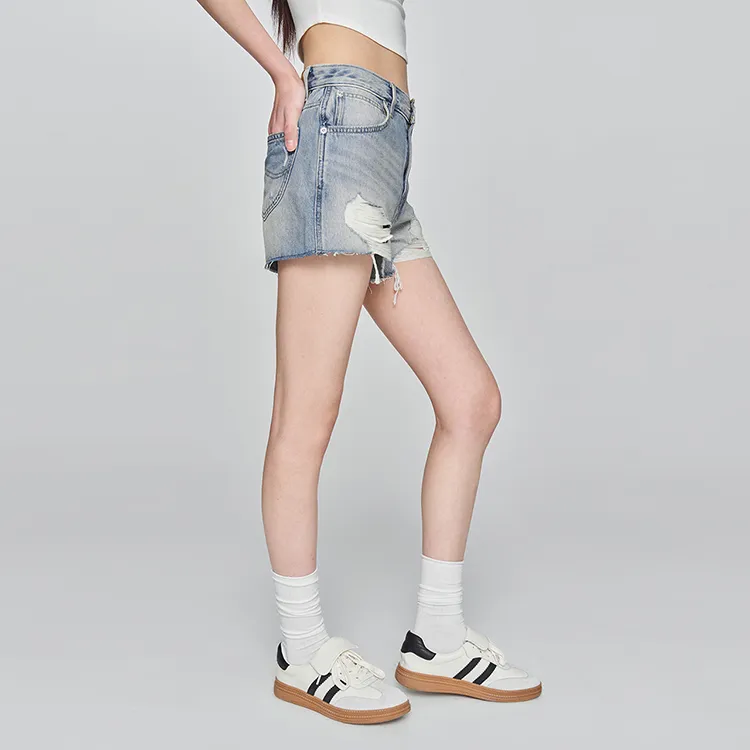 Lee Denim Shorts Women's Light Blue-4