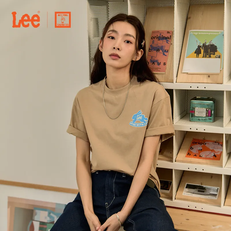 Melting Sadness X Lee T Shirts Unisex Khaki-2