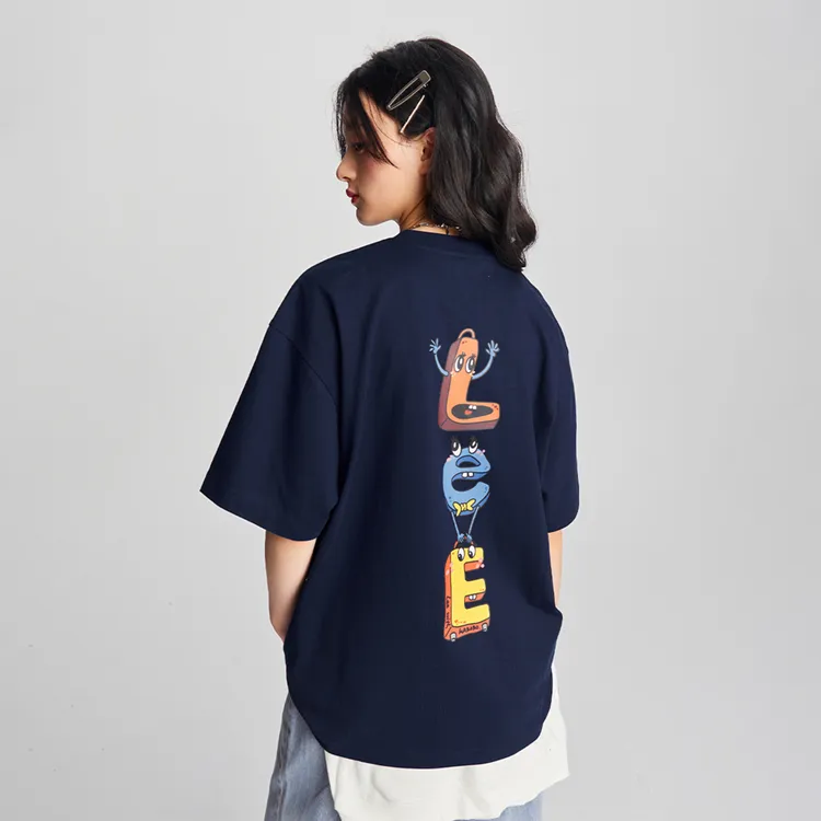 Melting Sadness X Lee T-Shirts Unisex Navy Blue-6
