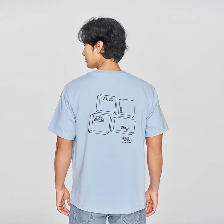 Lee T Shirts Men Sky Blue-5