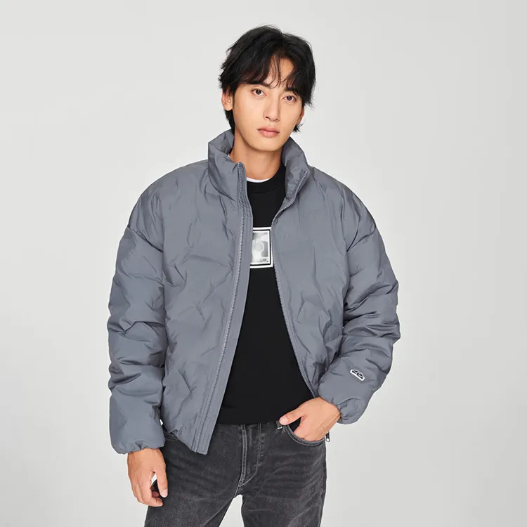 Lee Puffer Jackets Men Blue Gray-3