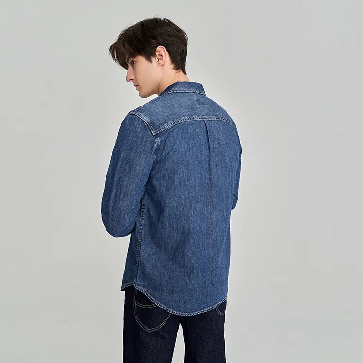 Lee Shirts Men Medium Blue-3