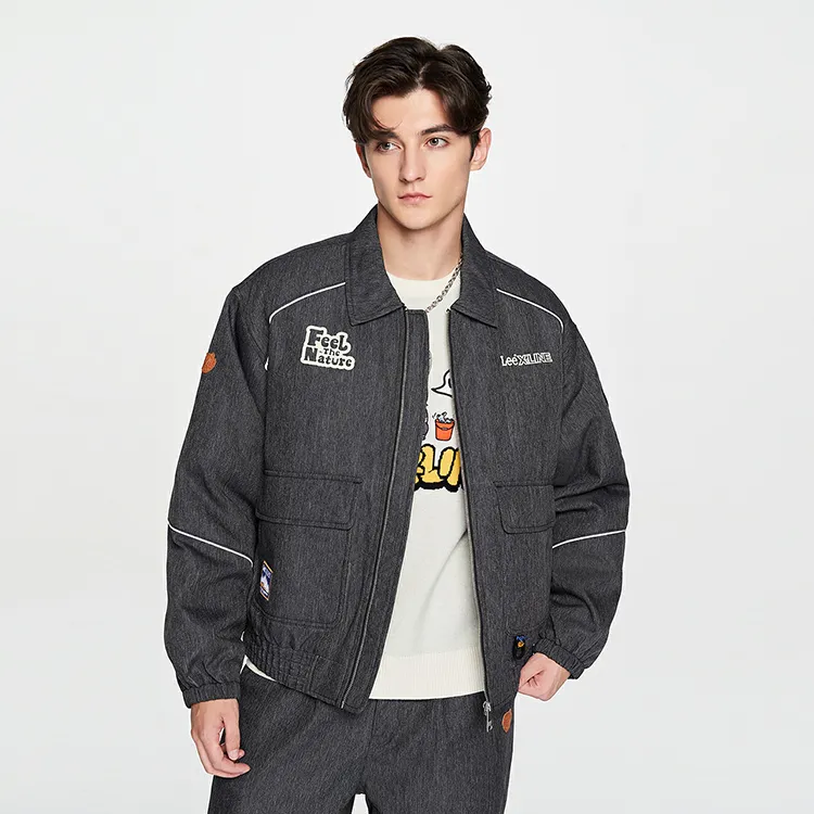 Lee Puffer Jackets Men Black Gray Color-5