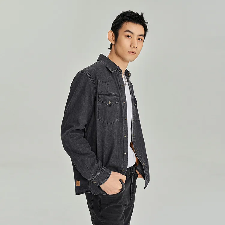 Lee Shirts Men Black Gray Color-4