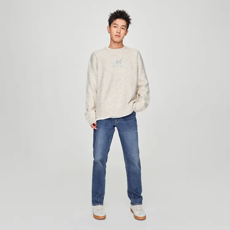Lee FW24 Sweater Unisex Oat Gray-3