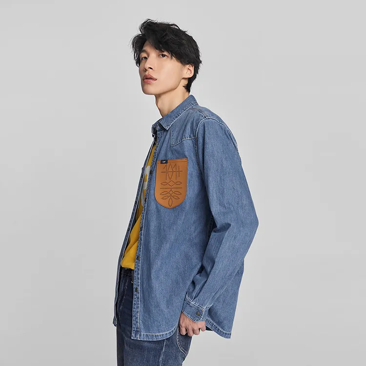 Lee Shirts Men Medium Blue-6