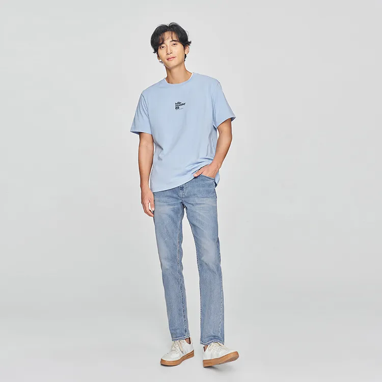 Lee T Shirts Men Sky Blue-2