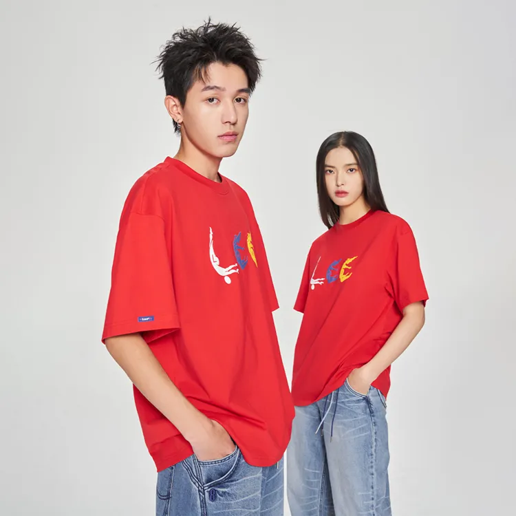 Indigo X Angel Chen X Lee T Shirts Unisex Red-4