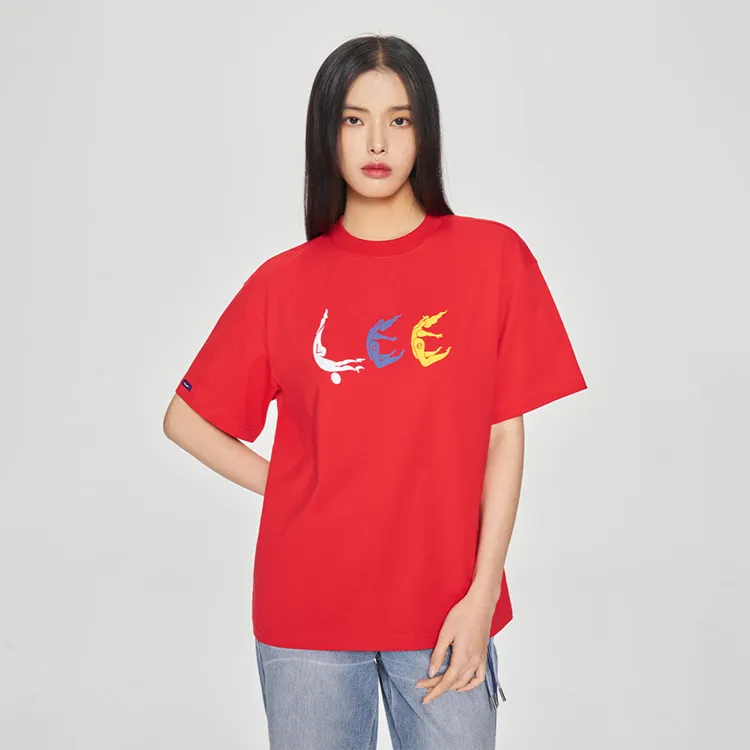 Indigo X Angel Chen X Lee T Shirts Unisex Red-5