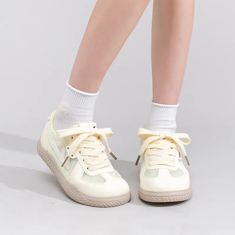 Warrior Abrasion Resistant Low Top Casual Shoes Women's Light Yellow Rice-6