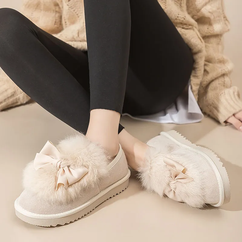 Warrior Warrior Warm Wear Resistant Slip Resistant Short Snow Boots Women's Beige-9