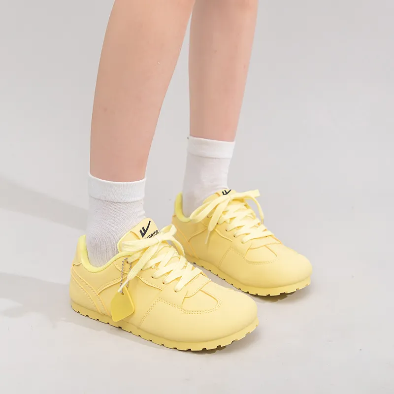 Warrior Warrior Fleece Lined Thin Fleece German Army Trainers Warm Low Top Casual Shoes Women's Yellow 1.0-6