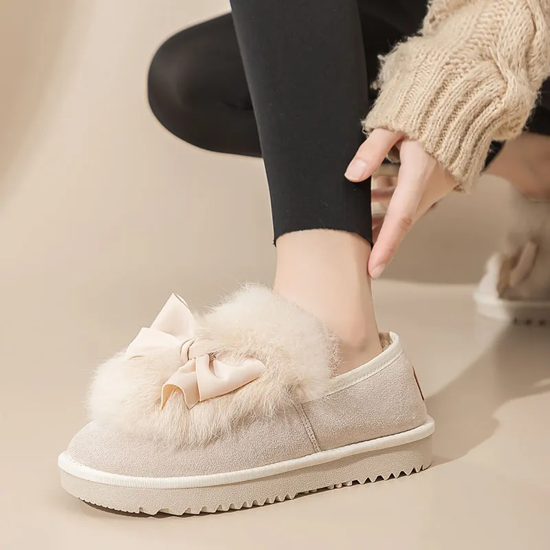 Warrior Warrior Warm Wear Resistant Slip Resistant Short Snow Boots Women's Beige-5