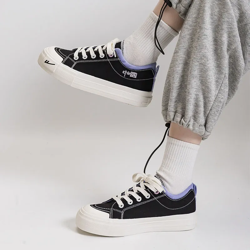 WARRIOR Canvas Shoes Women's Low Top Black-5