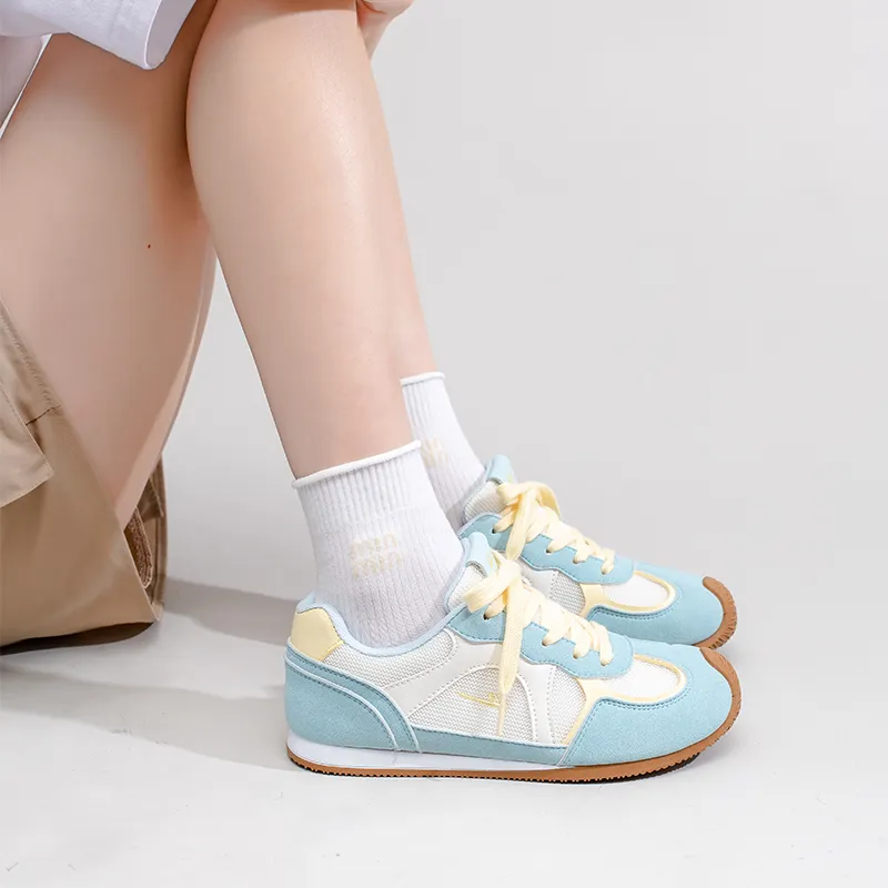 Warrior Abrasion Resistant Low Top Casual Shoes Women's Blue Beige Yellow-7